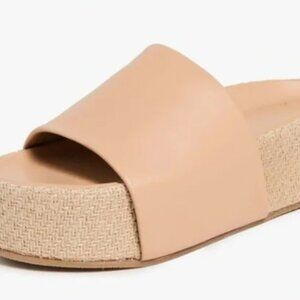 beek Women's Albatross Tan Jute Platform Slides - Size 9